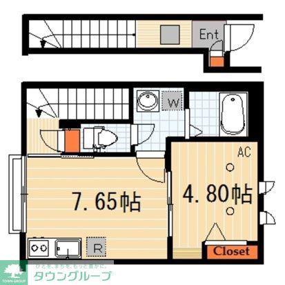 エスタシオン長崎(1DK/2階)の間取り写真