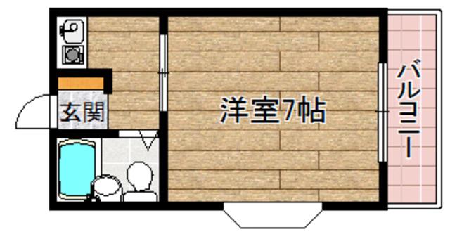 メラレンタルハウスNO.4(1K/3階)の間取り写真