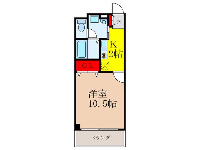 ナルディス池田(1K/1階)の間取り写真