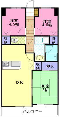 エクセレンス元町(3LDK/3階)の間取り写真