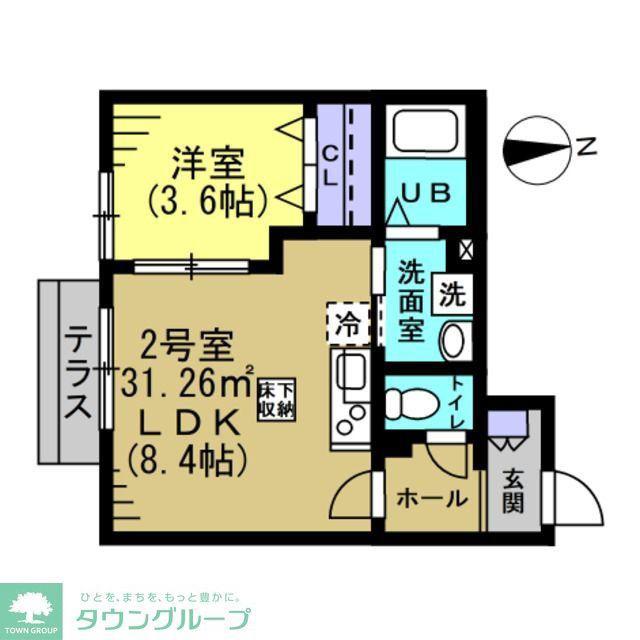 ＪＲ総武線 東船橋駅 徒歩4分 2階建 築2年(1LDK/1階)の間取り写真