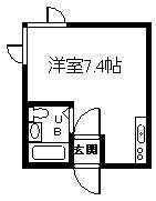 PARK1-7(ワンルーム/1階)の間取り写真