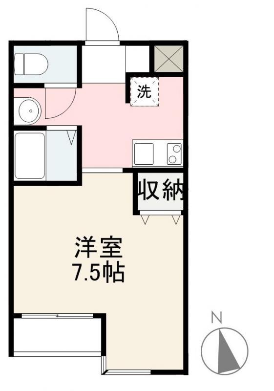 ホワイトヒルズ(1K/5階)の間取り写真