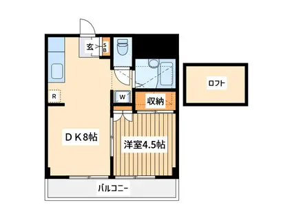 ルミエール沼南(1DK/2階)の間取り写真