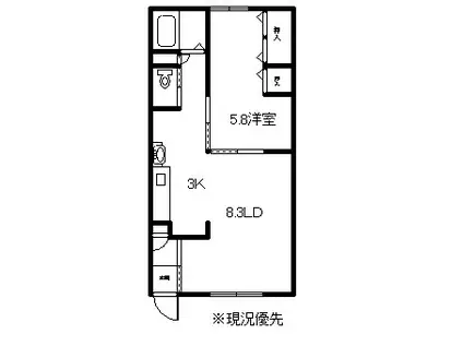 安立マンション(1LDK/2階)の間取り写真