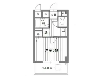 六甲ヒノキ(1K/3階)の間取り写真