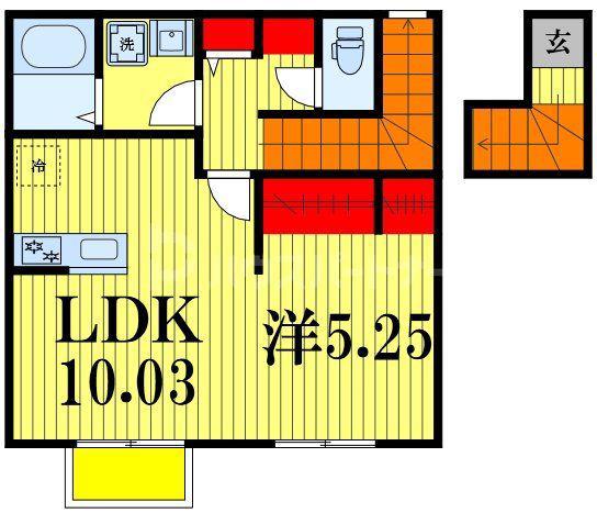 セナリオフォルム柏たなかII(1LDK/2階)の間取り写真