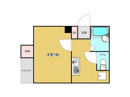 パレ千郷(1K/3階)の間取り写真