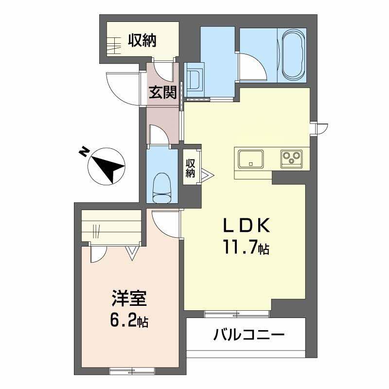フォレナ・シュシュ(1LDK/2階)の間取り写真