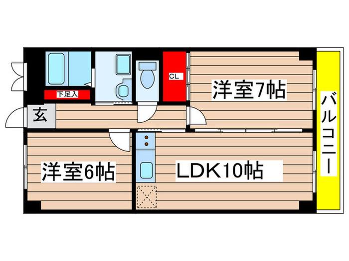 エクセル御器所(2LDK/4階)の間取り写真