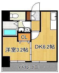 NO.71オリエントトラストタワー(1DK/17階)の間取り写真