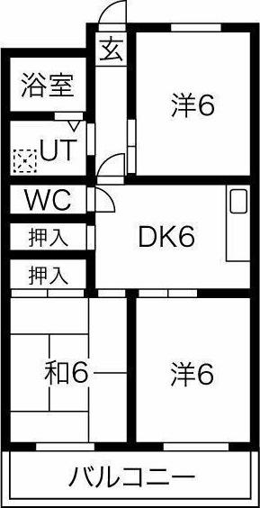 グローバル名駅南(3DK/5階)の間取り写真