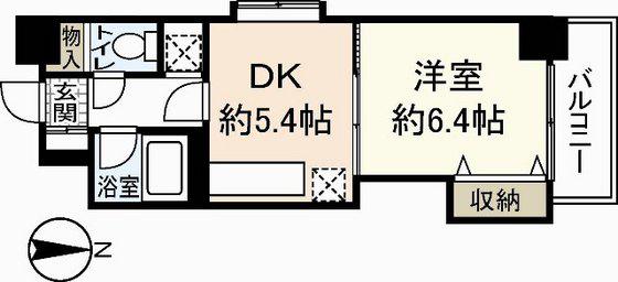 ラフィネ堺町(1DK/2階)の間取り写真