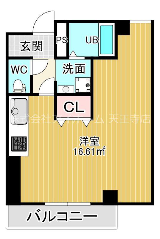 フィオーラマンション天王寺(1K/1階)の間取り写真
