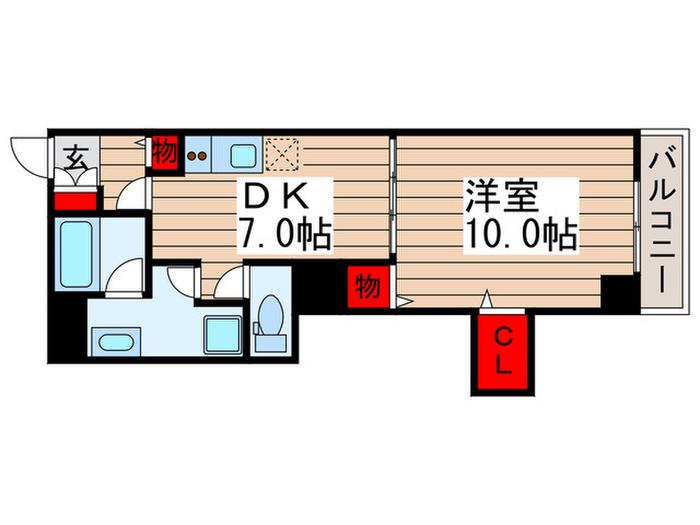 アンジュフローリア(1DK/5階)の間取り写真
