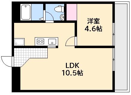 第2コーポ大場(1LDK/2階)の間取り写真