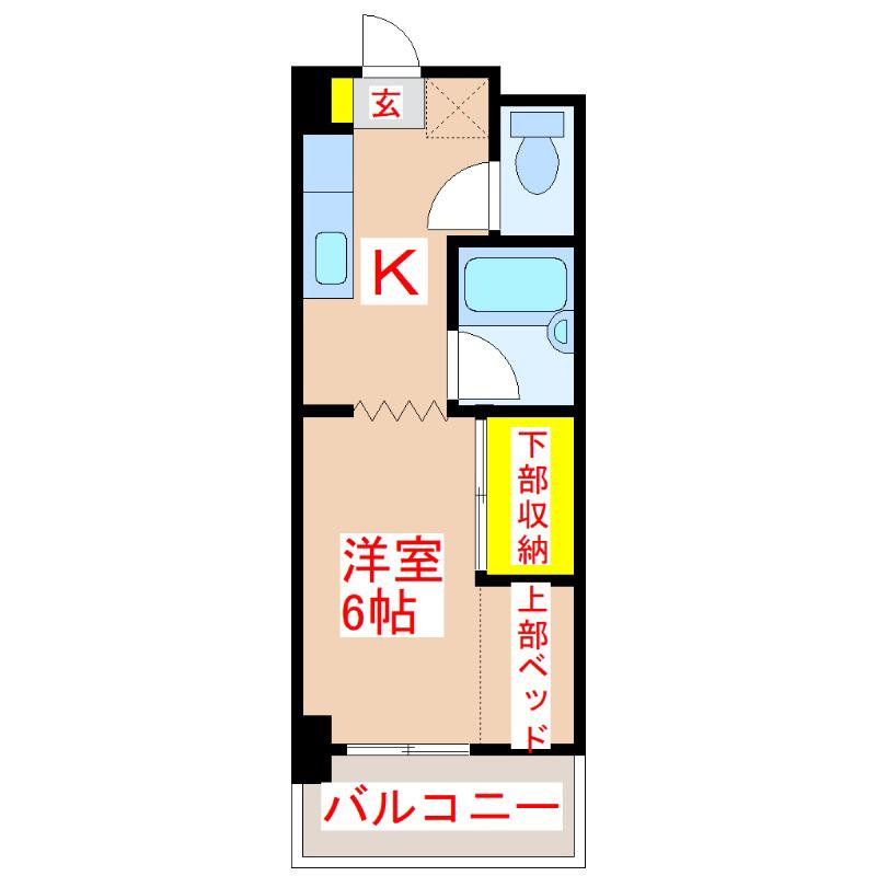 たーちハウス(1K/2階)の間取り写真