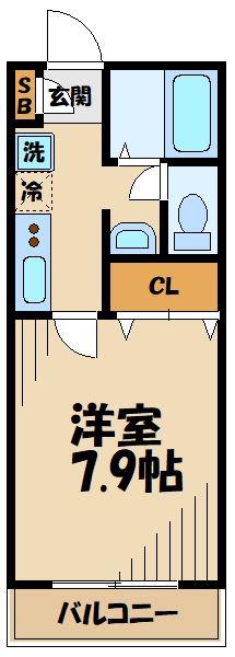 エクセルシオⅡ(1K/1階)の間取り写真