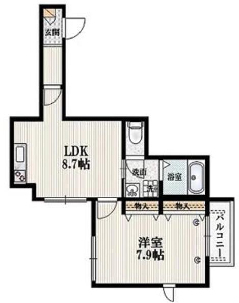 メゾン オリザ(1LDK/3階)の間取り写真