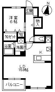 クィーンD(2DK/1階)の間取り写真