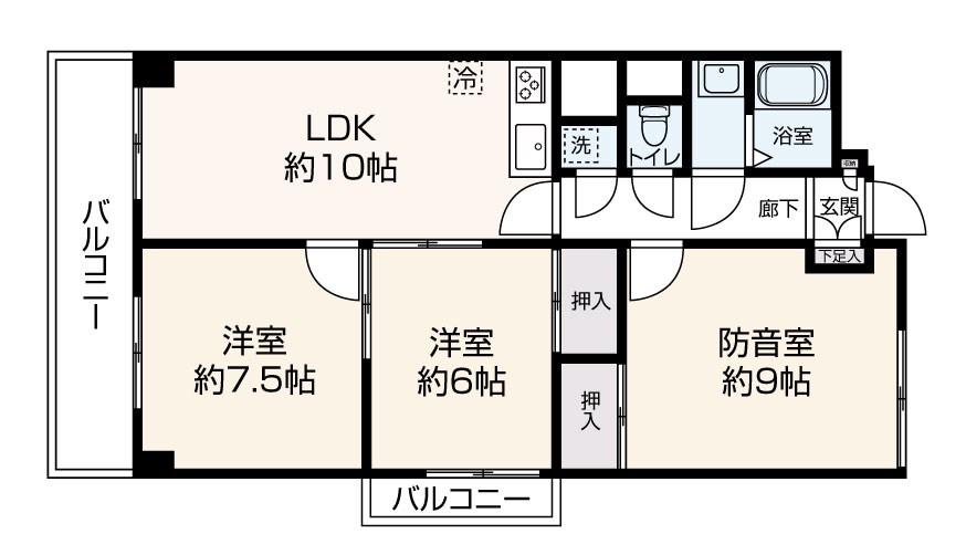大林フローラ上中里(3LDK/4階)の間取り写真