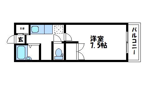 レグルス神辺(1K/4階)の間取り写真