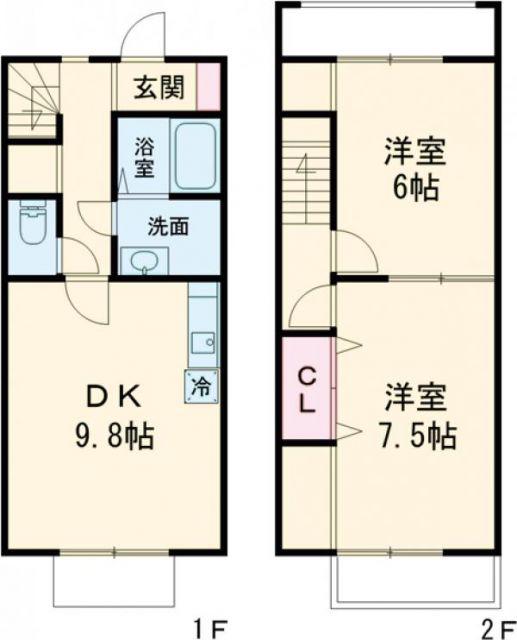 GRANDE BONHEUR(2LDK/1階)の間取り写真