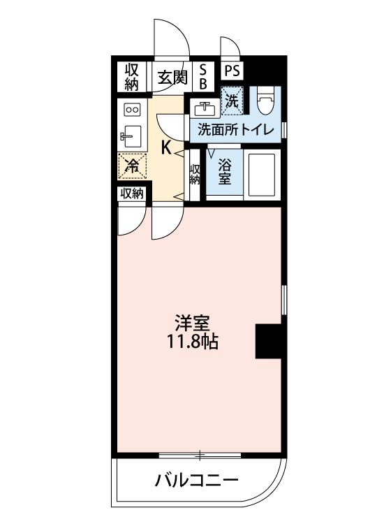 ピアリッジ恵比寿(1K/4階)の間取り写真