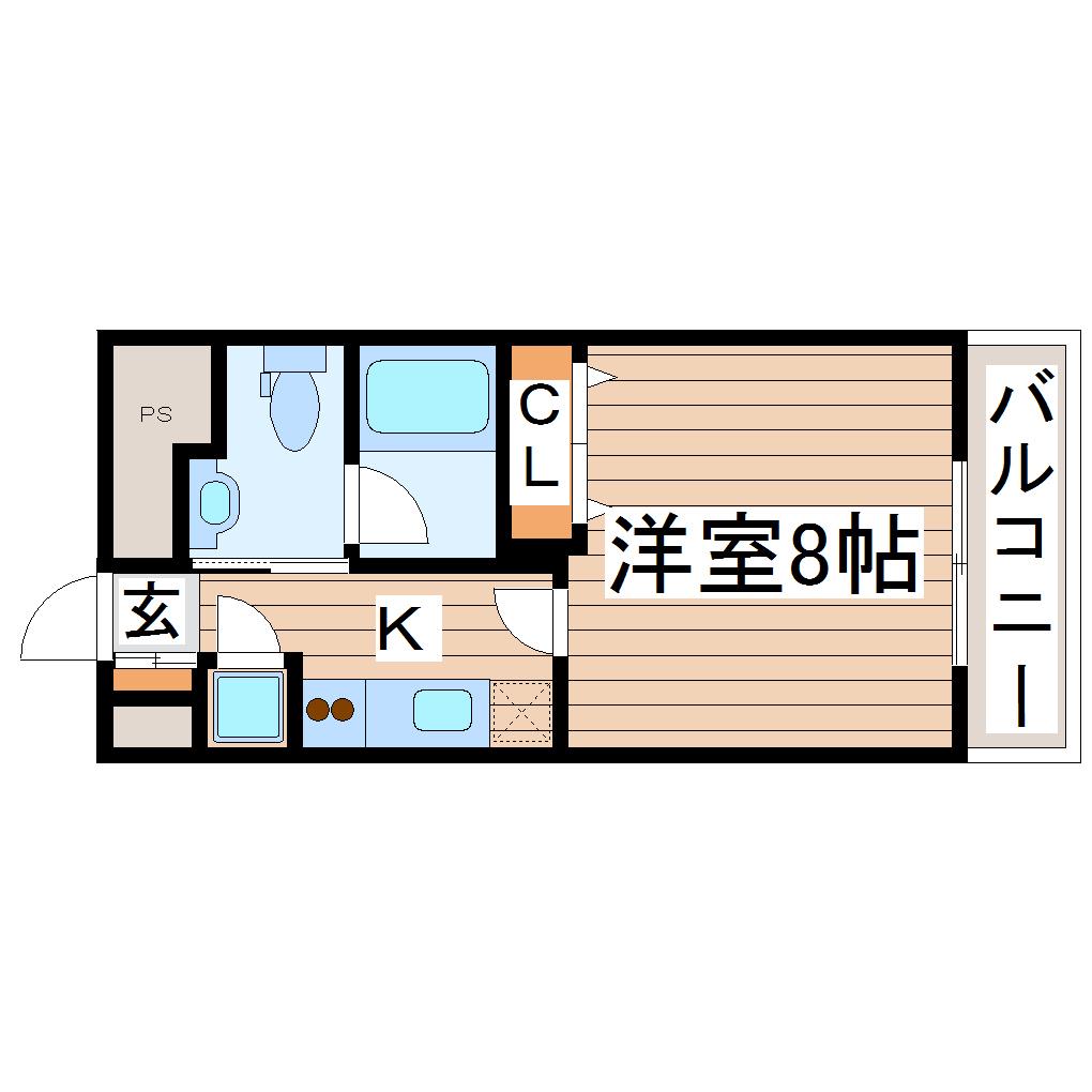 ヒューマンハイム平成(1K/2階)の間取り写真
