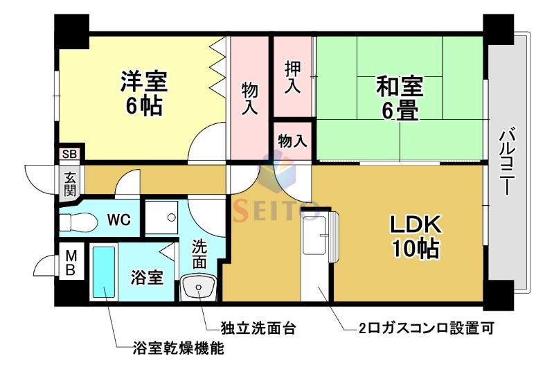 ラミティエ(2LDK/3階)の間取り写真