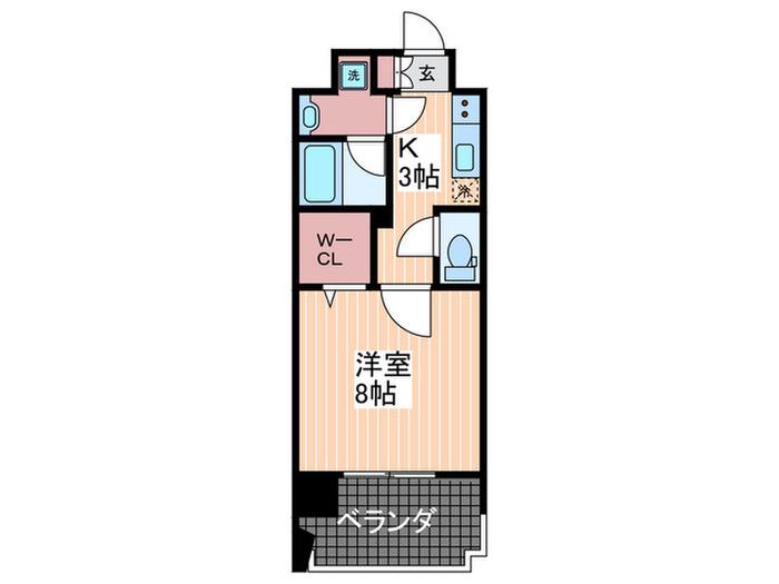 LAFERIA東観音(1K/5階)の間取り写真