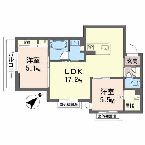 TRUST MAISON HARMEE(2LDK/2階)の間取り写真