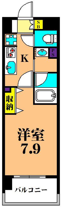 ケンジントンマンション大森ウエスト(1K/3階)の間取り写真
