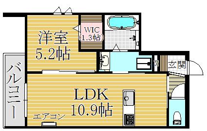COPIA NOBLE(1LDK/2階)の間取り写真