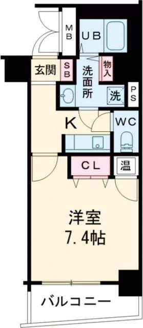 アスヴェル神戸元町(1K/3階)の間取り写真