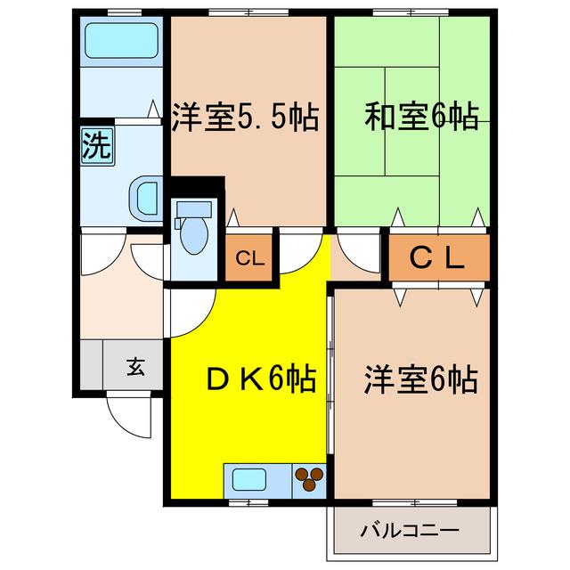 ロイヤルヒルズM(3DK/3階)の間取り写真