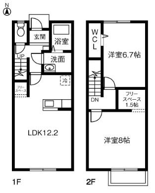 プレミアコート(2LDK/1階)の間取り写真