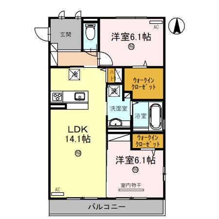 グランデ(2LDK/2階)の間取り写真