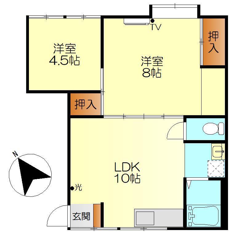 YSビル(2LDK/2階)の間取り写真