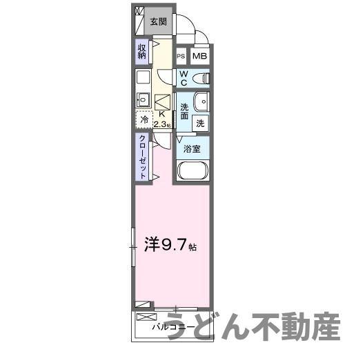 ヴィオレット(1K/1階)の間取り写真