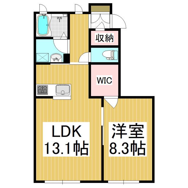 マストタウン上田原 B棟(1LDK/1階)の間取り写真