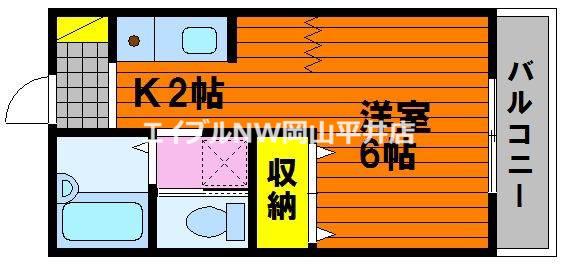 ナーリー吉永(1K/1階)の間取り写真