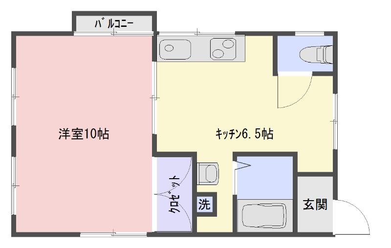 沼袋3丁目アパート(1DK/1階)の間取り写真
