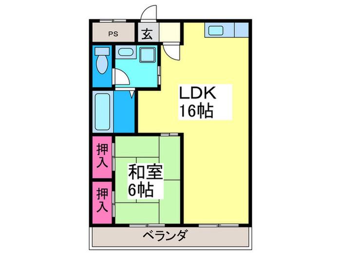 フレグランス(1LDK/2階)の間取り写真