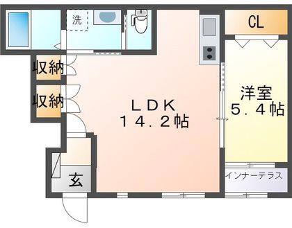メゾンジョルジュ(1LDK/1階)の間取り写真