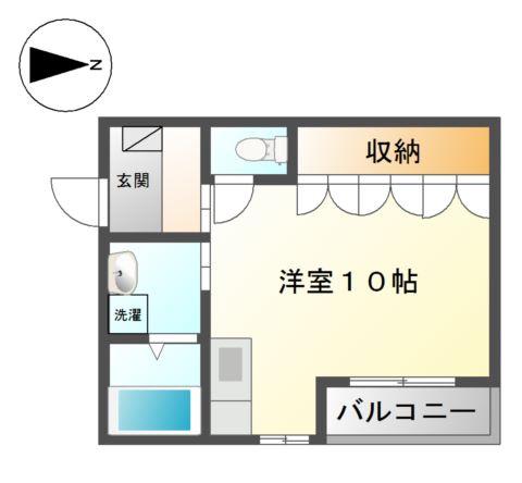 ピュア ハート(ワンルーム/2階)の間取り写真