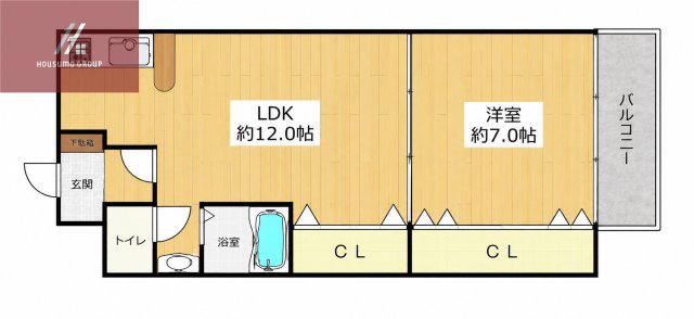 阪東ハイツ(1LDK/2階)の間取り写真