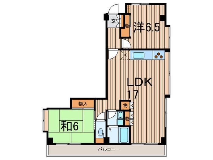 メゾン・ラフォーレ(2LDK/2階)の間取り写真