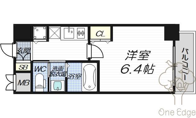フレアコート梅田(1K/9階)の間取り写真