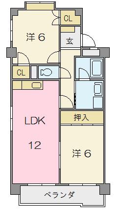 メゾンドCELINE(2LDK/3階)の間取り写真